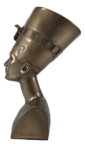 Busto de la Reina Nefertiti Clásico en Bronce 7" miniatura 5
