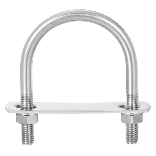 Image of uxcell Round U-Bolts, 8 Sets 50mm(1.97 inch) Inner Width 75mm Length M8 304 Stainless Steel U Clamp Bolt with Nuts and Plates, for Boat Trailer