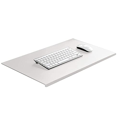Protector de Escritorio Extendido de Cuero PU 100x50cm Blanco
