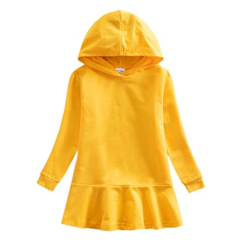 Toddler Baby Girls Tennis Sweatshirts Dress Cute Hoodie A-Lined Long Sleeve Plain Dress Athletic Sports Dresses