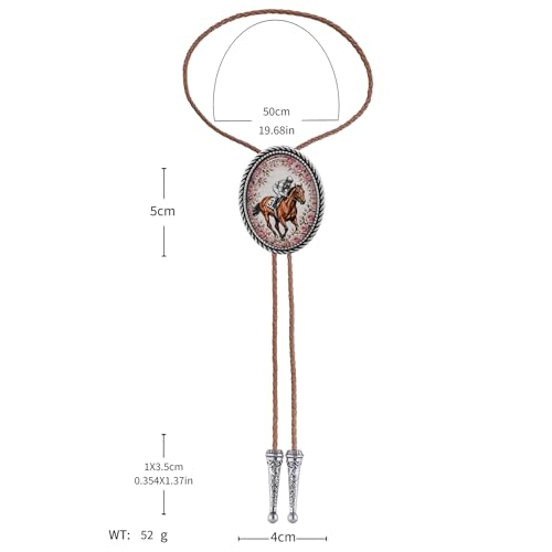 Image of Jeilwiy Bolo Tie for Men Western Cowboy Gothic Bolo Tie Necklace Halloween | Glow in Dark Bolo Tie for Men Women, 3D Halloween Bolo Tie, Gothic Western Ties, String Ties for Men Rodeo Leather Necktie