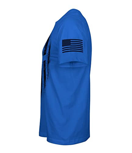 Usa American Spartan Patriotic Shirts For Men T-Shirt (Royal, L) #TOP2