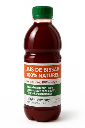 Lot de 3 Pur Jus de Bissap 100% naturel – Babylon Advisory | Boisson artisanale ivoirienne | Sans sucre, additif ni conservateur | Riche en vitamine C | Vegan & éco-responsable | 3x500 ml