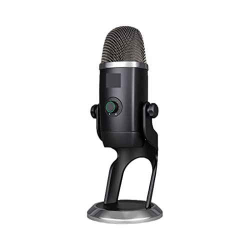 Microphone USB omnidirectionnel et cardioïde blanc et noir pour PC
