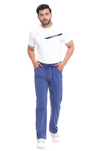 Image of Men's Denim Joggers, Regular Fit, Mid Rise, Stretchable Cotton Blend, Drawstring Waist, Soft Fabric, Multiple Pockets, Tapered Leg Casual Pants