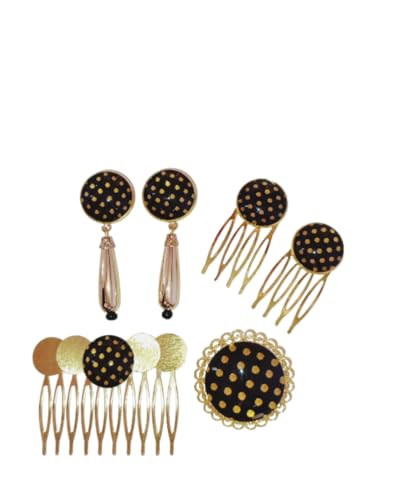 Pendientes, peinecillos y broche de flamenca lunares para bailar con elegancia en las casetas