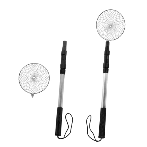 BESPORTBLE 2 Sets Stainless Steel Beach Sand Sifters with Telescopic Handles Multifunctional Outdoor Sand Scoops for Shell Collecting and Rock Sifting for Summer Beach Activities