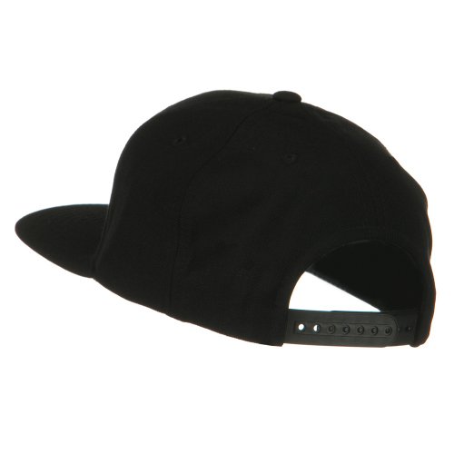 Image of Flexible Wool Blend Prostyle Snapback Cap - Black