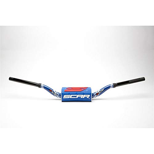 Guidon ø28,6mm sans barre Scar O² bleu pour moto cross et enduro