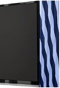 Curtains for TVs - Decorative TV Covers for Flat Screens, Customizable Size with 18 Color Options, Premium Fabric for Dust Protection - Navy & Grey
