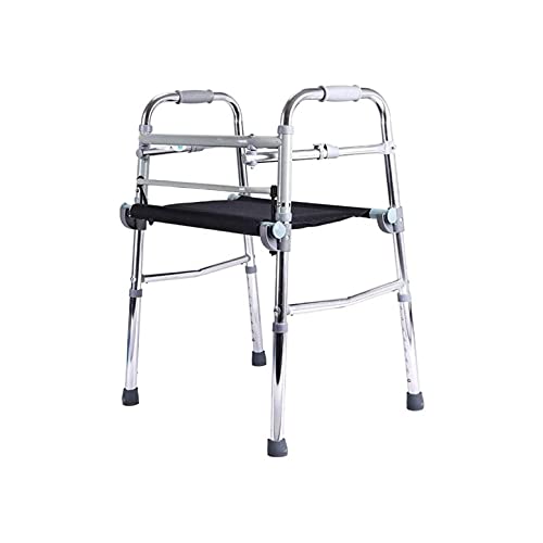Andador con ruedas para ancianos, escaleras arriba y abajo, ligero, de aluminio, ajustable, ayuda para caminar, retráctil, cuatro