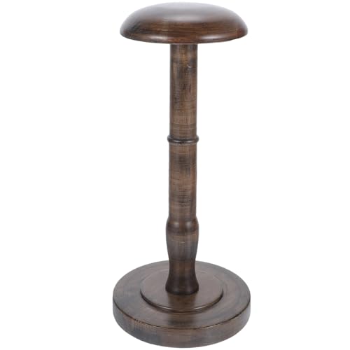FUOYLOO Soporte para Peluca Vintage de Madera 33 Cm Clips, Perchero Alto para Sombreros, Organizador de Armario para Exhibición y Almacenamiento en Hogar, Oficina y Dormitorio