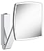 Produktbild Keuco Wand-Kosmetikspiegel mit Schwenkarm, LED-Beleuchtung, 5-facher Vergrößerung, Wippschalter, 20x20cm, eckig, Chrom, Kippschalter, iLook_Move