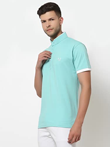 Image of UZARUS Men's Solid Cotton Regular Fit Polo T-Shirt