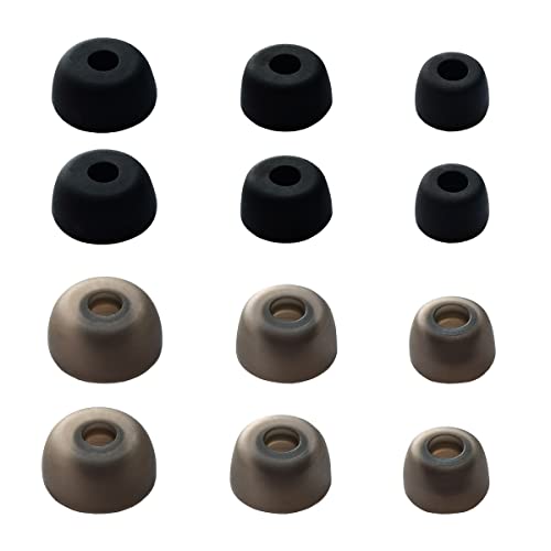 Luckvan 6 Pairs Silicone Ear Tips for Jabra Elite 75t/ 65t/ Active/ 7 Pro/Elite 3 Eartips Replacement Silicone for Jabra Earbuds, Black