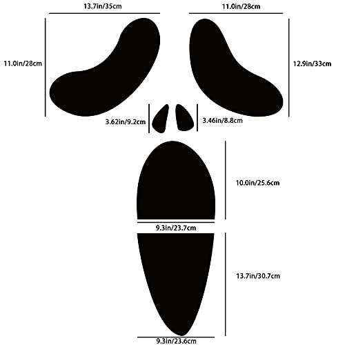 Lomimos Halloween Door Sticker,Black Ghost Window Wallpaper For Decoration Indoor Outdoor Party Haunted House Supplies #TOP2