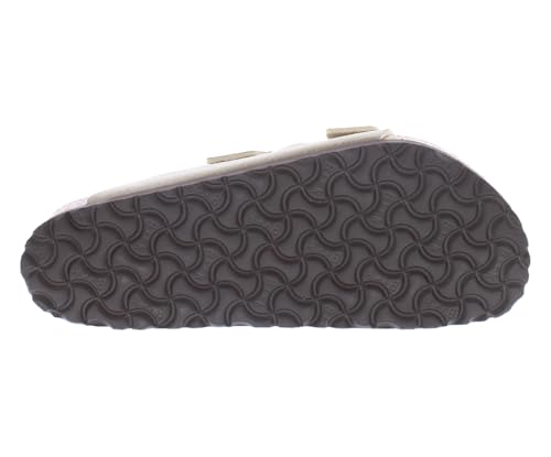 Image of Birkenstock Arizona Unisex Shoes Size 10, Color: Desert Dust Gray Taupe /Brown /Beige