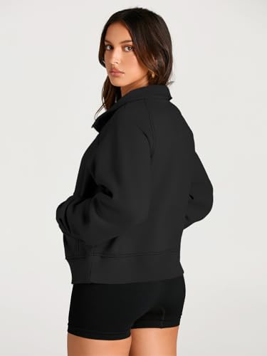Image of AUTOMET Womens Sweatshirts Half Zip Cropped Pullover Fleece Quarter Zipper Hoodies 2026 Fall Fashion Outfits Clothes