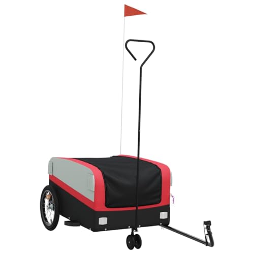 Genérico Remolque para Bicicleta Hierro Negro y Rojo 45 kg,Deportes,Actividades al Aire Libre,Ciclismo,Accesorios para Bicicletas,Remolques para Bicicletas,94069