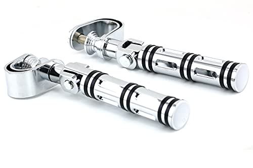 NHPJ 1-1.25"(25mm-32mm) Universal Motorcycle Foldable Highway Antivibrate Engine Guard Crash Bars Foot Pegs for Harley Electra Glide Road King Street Glide-chrome