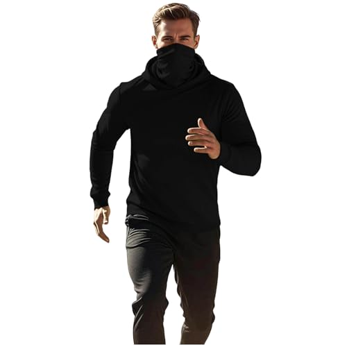 Balaclava para hombre IEPOFG con capucha y máscara facial, sudadera con capucha de doble capa, resistente al viento, chaqueta con cremallera para invierno y esquí miniatura 3