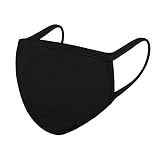 Black Face Mask Soft Cotton Comfortable Washable Reusable Breathable Stretchable (3 Pieces)