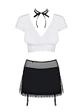 Obsessive Damen Disfraz DE SECRETARIA Kostümset, Negro (Negro), Estandar
