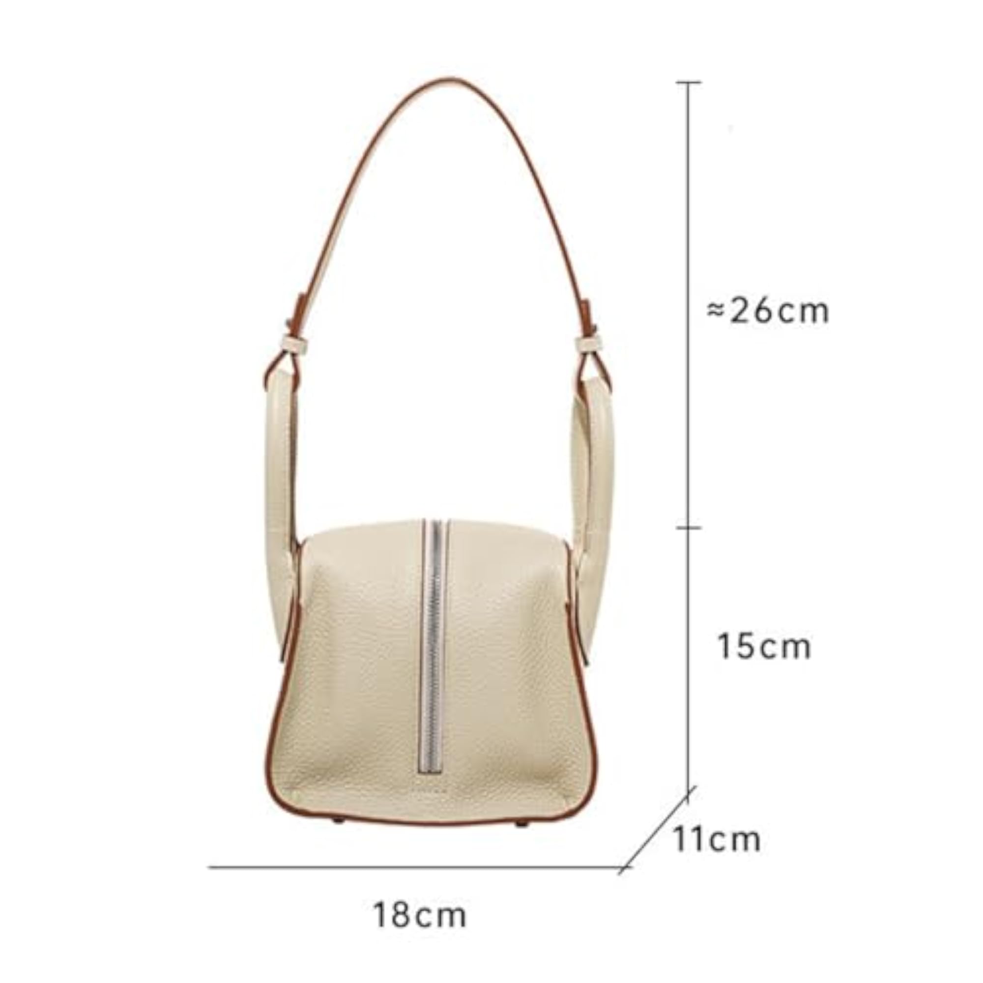 Women's Top Layer Leather Zipper Splicing Handbag in Purple