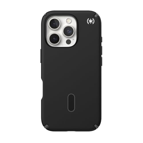 Image of Speck Black iPhone 16 Pro Case MagSafe and ClickLock - Slim Phone Case iPhone 16 Pro - iPhone 16 Pro Phone Case - Presidio2 Pro - Black /Slate