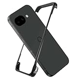 Hiooloon for Pixel 10A Metal Bumper Case Frameless, Slim Fit No Back No Frame Backless Metal Bumper 4 Corners Shockproof Wireless Charging Compatible Heavy Duty Protection (Black)