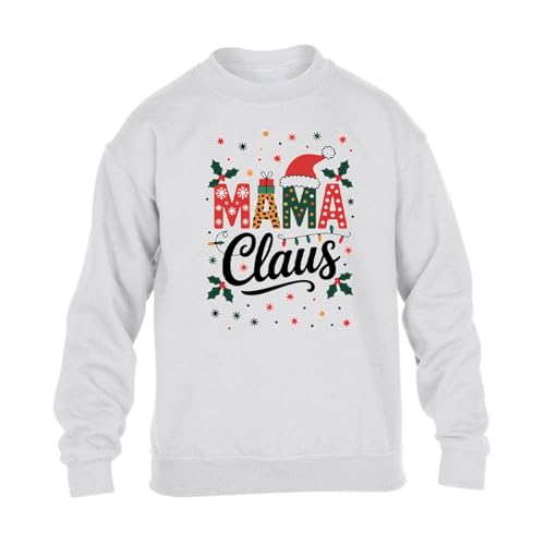 Mama Claus Christmas Womens SweatShirt Festive Retro Holiday Cheer Gift Sweat White - Large