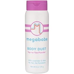 ​​Megababe Sweat Absorbing Body Powder - Body Dust | Hot Weather Essential | with Lavender & Aloe | Talc-Free, All Natural | 6 oz (Pack of 1)