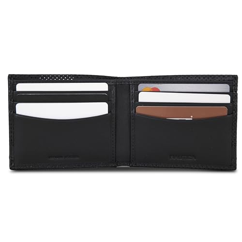 Image of Nautica Men's Bifold Leather Wallet | RFID Blocking | ID Window | Card Slots | Organization | Durable | Stylish