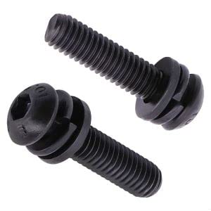 M5-0.8 x 30mm (50 pcs) Black Button Head Socket Cap Screws with Flat & Lock Washers Hardware Set, Black Oxide Finish, 10.9 Grade Alloy Steel, ISO7380