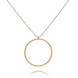 TOLLE QUALITÄT, Halskette und Kreis sind aus reinem Silber, mit 18 Karat vergoldet. Die Vergoldung ist sehr hochwertig, Anlaufen und Verfärbungen treten bei verantwortungsvollen Tragen normalerweise nicht auf. Der Ring-Anhänger und Kugelkette sind sauber gearbeitet. Der Schmuck ist nickelfrei.