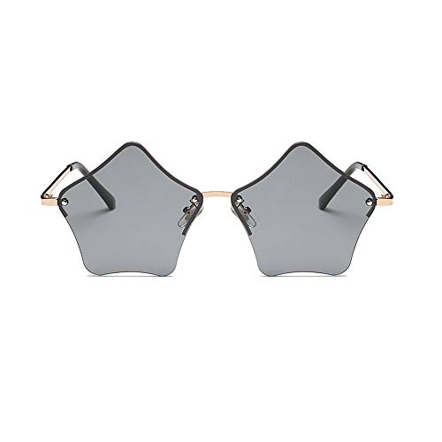 mincl/Super Cute Star Shape Rimless Sunglasses Metal Frame Transparent Candy Color Eyewear3