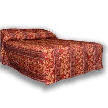 Everest Supply Quilted Bedspread Designed For Hotel/Motel, Resort, Home, Over Sized 21" Fall On Each Side 100% Polyester Fabric-Modern Print-Red-Waterfall Style(Queen 102X118-6.0 Lbs) #TOP5