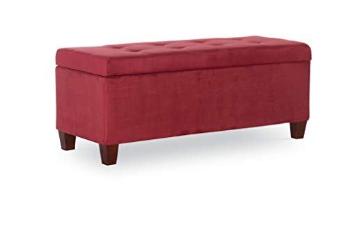 Linon Carmen Shoe Storage Ottoman, 20" X 48" X 20", Red #TOP3