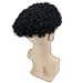 Voloria Afro Men's Toupee for African American Men Hairpiece 100% Human Hair 10x8inch Replacement Wig #1 Jet Black Color (All Swiss Lace Base, 1 Jet Black Color)