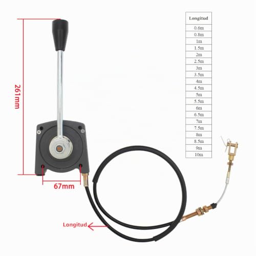 Palanca acelerador universal manual con cable de 1.5m para cosechadora compactadora y barco 2