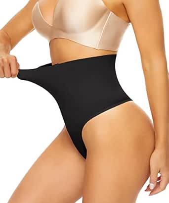 LAZAWG Middle Waist Tummy Control Thong For Women Body Shaper Slimming - View #13