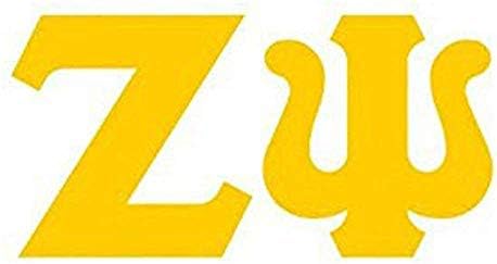Zeta Psi Big Greek Letter Window Sticker Decal 8 Inches Athletic Gold