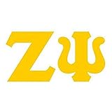 Zeta Psi Big Greek Letter Window Sticker Decal 8 Inches Athletic Gold