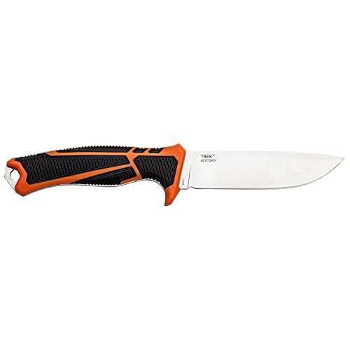 Elk Ridge - Outdoors -Trek - Interchangeable Fixed Blade Knife, Drop Point And Gut Hook Blades, Orange And Black Tpr Handle, Injection Molded Sheath With Ferro Rod And Sharpener - Er-Tkfix001 #TOP2
