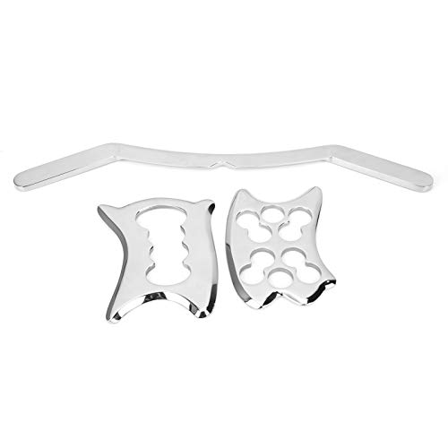 Stainless Steel Gua Sha Scraping Plate, 3pcs Set Body Massage Tools for Neck Shoulder, Mirror Polished Surface, Ergonomic Handle, Reduces Muscle Soreness and Fatigue, Includes