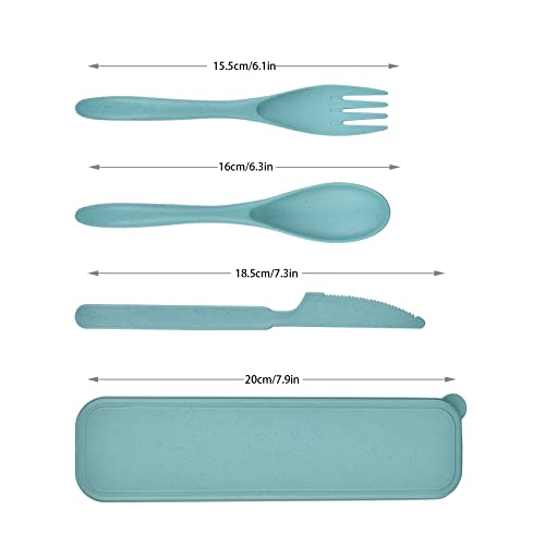 Reusable-Wheat-Straw-Cutlery-with-Case-Portable-Dark-Utensils-Set-for-Adults-Tableware-Camping-Cutlery-Set-for-4-People-Travel-Utensils-Set-for-Kitchens-Dishwasher-Safe