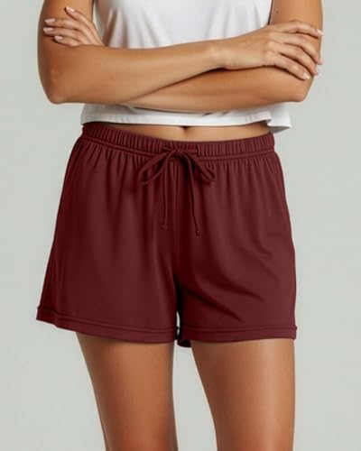 Image of Real Essentials 3 Pack: Women's Pajama Shorts Sleep Lounge Sweatshorts Comfy Sleepwear Bottoms (Available In Plus Size)