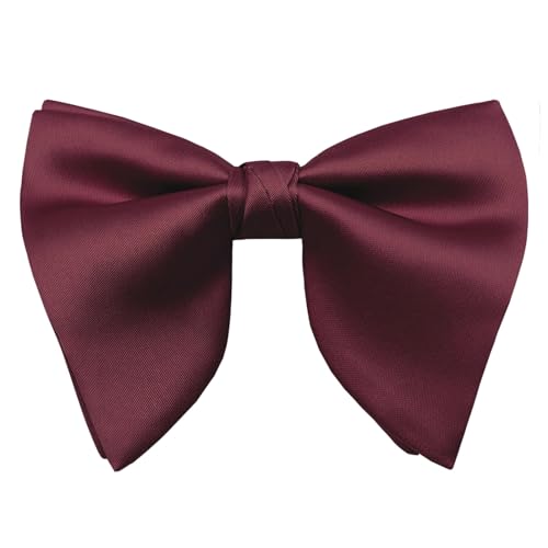 Image of Luckyvestir Oversized Bow Ties for Men, Pre Tied Clip on Men's Black Bowtie for Wedding Tuxedo Banquets Formal Wear