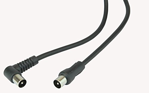 PRO SIGNAL JR9009B/2M BLACK-ROHS TV Aerial Lead, 90 Degree Coax Plug to Straight Coax Plug, 2m Black