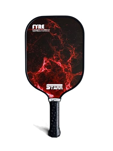 STARR Fyre Series Pickleball Paddle | 10mm Honeycomb Core | Fiber Glass Power Surface (Red)